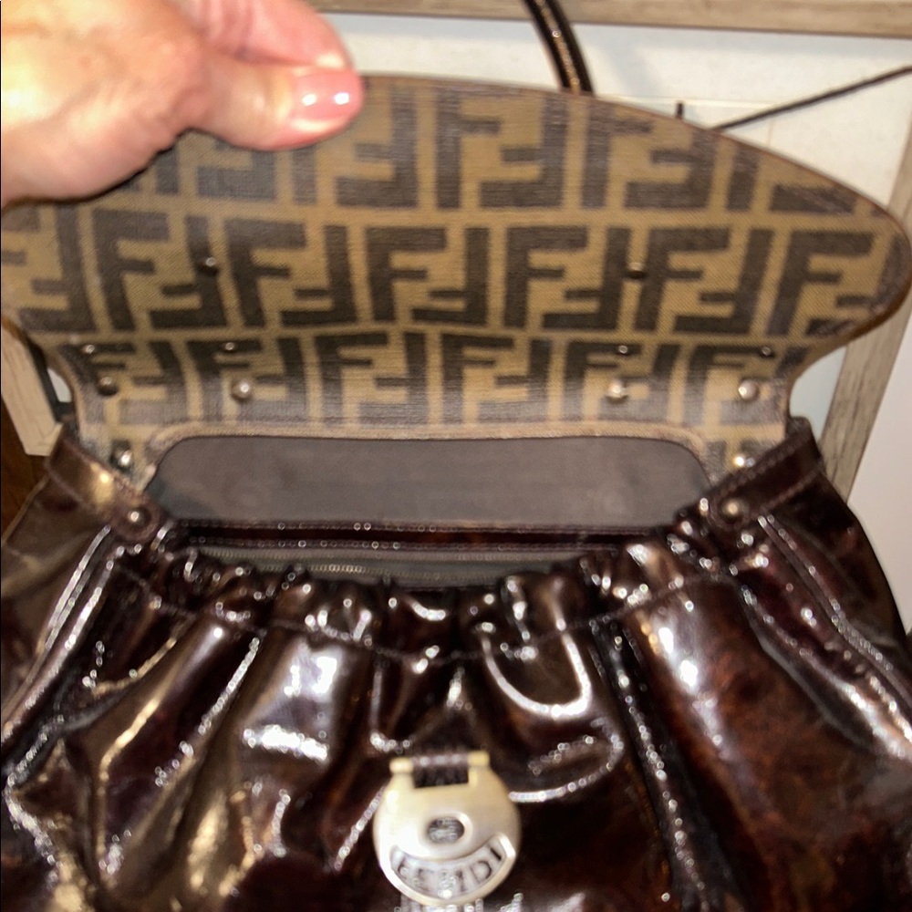 Fendi Dark Brown Leather Satchel - Picture 8 of 16